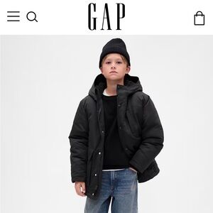 GAP Kids Black Jacket with Sherpa Lining
